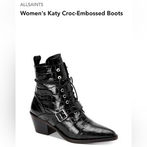 ▪️🖤Allsaints Women’s Katy Croc-Embossed Boots▪️🖤